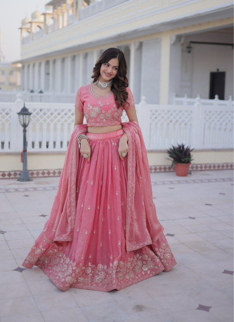 Fendi Silk Lehenga Choli with Dupatta