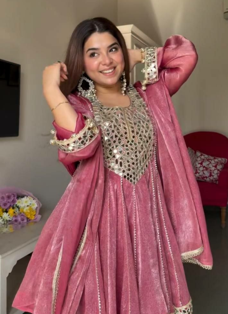 Gold Crush Kurta Set with Dupatta