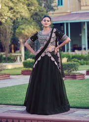 Aurum Georgette Lehenga Set – Thread & Sequins Embroidery 4