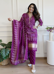 Viscose Punjabi Suit with Multi Sequence Embroidery & Chanderi Dupatta 4