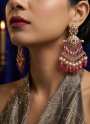 Gautami Kundan Earrings – Brass Base with Moti Work 5