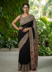 Pure Vegetable Dye Chiffon Saree – With Blouse Piece, Indian Wedding & Party Wear Australia 5