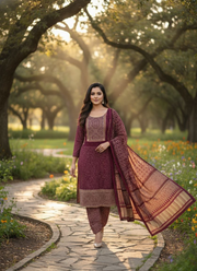 Pure Modal Ajrak Salwar Suit – Dupatta Kari Border 3
