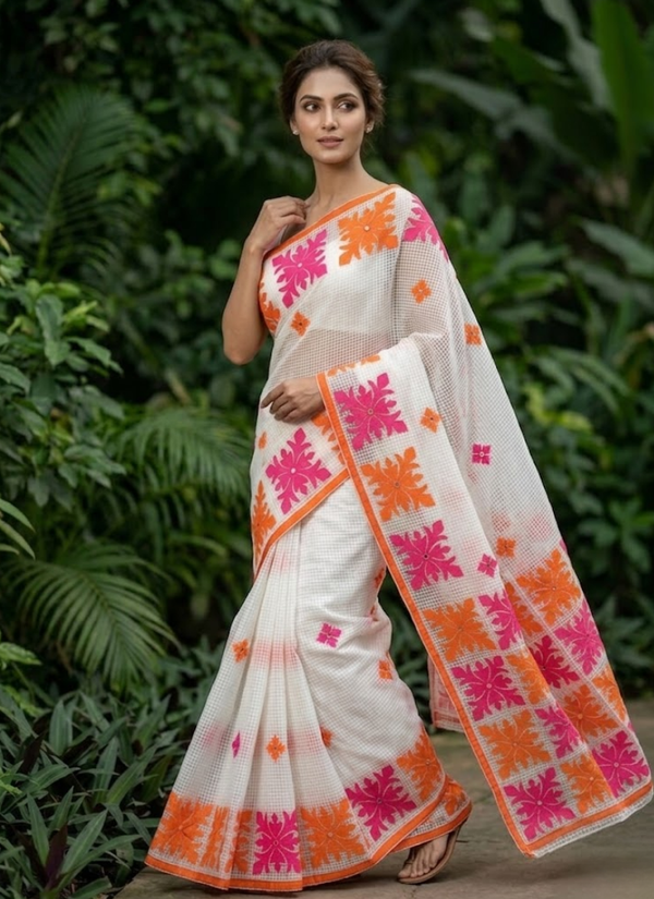 Kota Applique Saree – No Blouse Piece