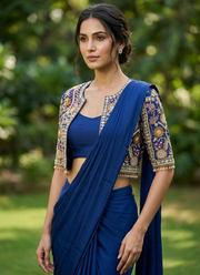 Chinnon Silk Drape Saree – Embroidery Sequence Work 4
