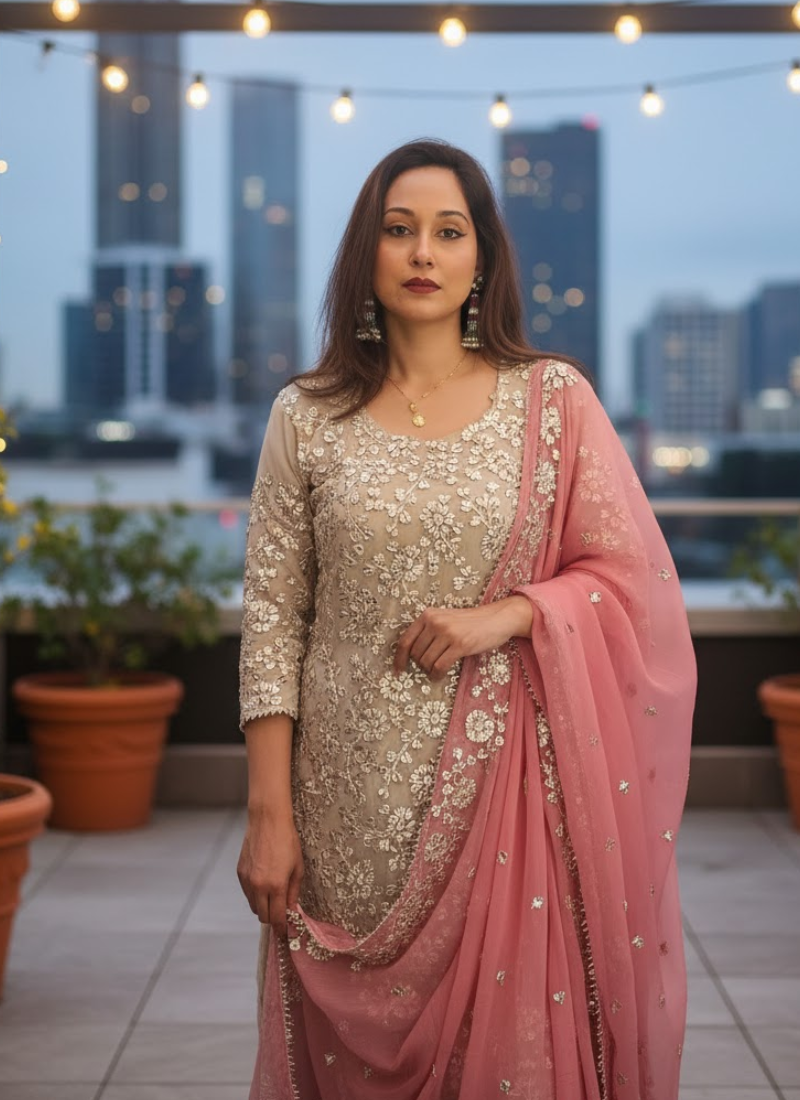 Chiffon Gota Patti Pakistani Kameez Salwar – Traditional Elegance for Women