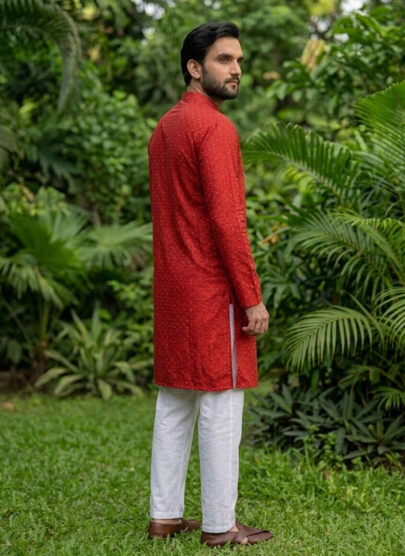 Jacquard Printed Kurta Pajama – Traditional Wear