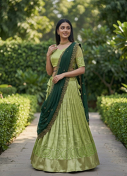South Style Kanjivaram Silk Lehenga, Luxury Indian Wedding Lehenga for Women Australia 4