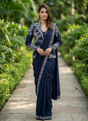 Heavy Chinon Saree – Embroidery Sequence Work, Ready to Wear 5