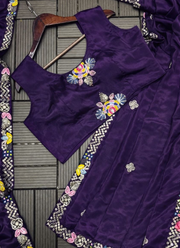 Party Jacket Saree – Heavy Crepe Satin with Embroidery Work, Traditional Indian Saree & Ethnic Fashion Australia 4