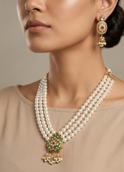 Kundan Necklace Set with Earrings & Pearls – Artificial Pearl Design 4