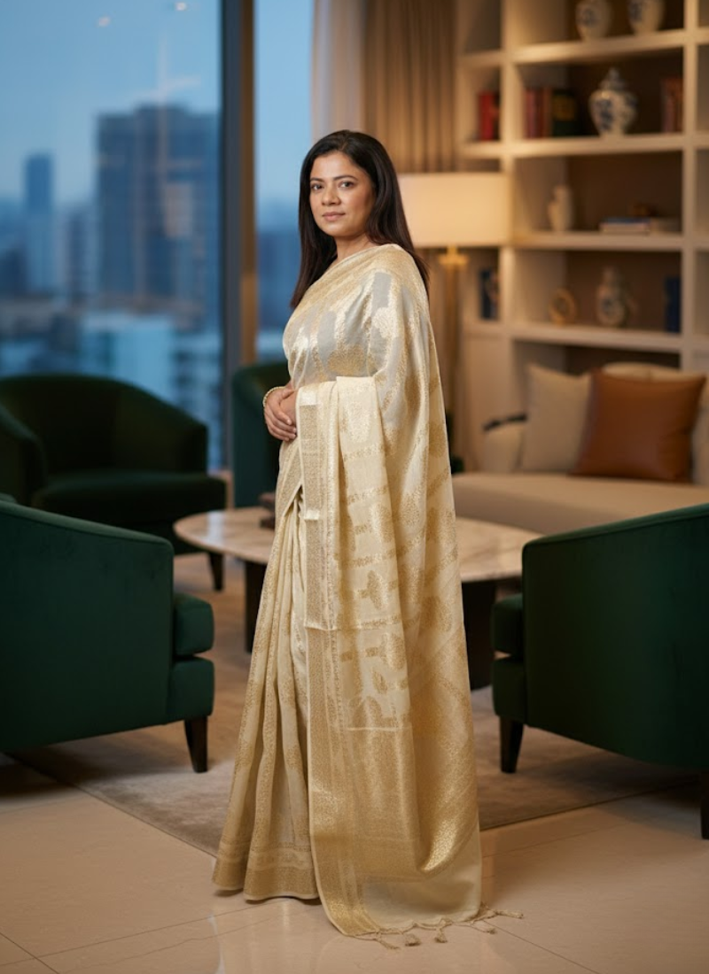 Banarasi Viscose Georgette Saree – Handwoven Designer Elegance