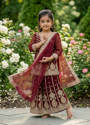 Baby Girl’s Net Lehenga – Embroidery Work 3