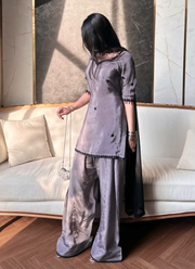 Heavy Crepe Silk Farshi Salwar Suit with Organza Dupatta 3