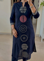 Pure Mul Cotton Punjabi Suit Set with Dupatta & Pearl Moti Mala (Sizes M–3XL) 4