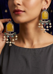 Yellow Silver Earrings 4