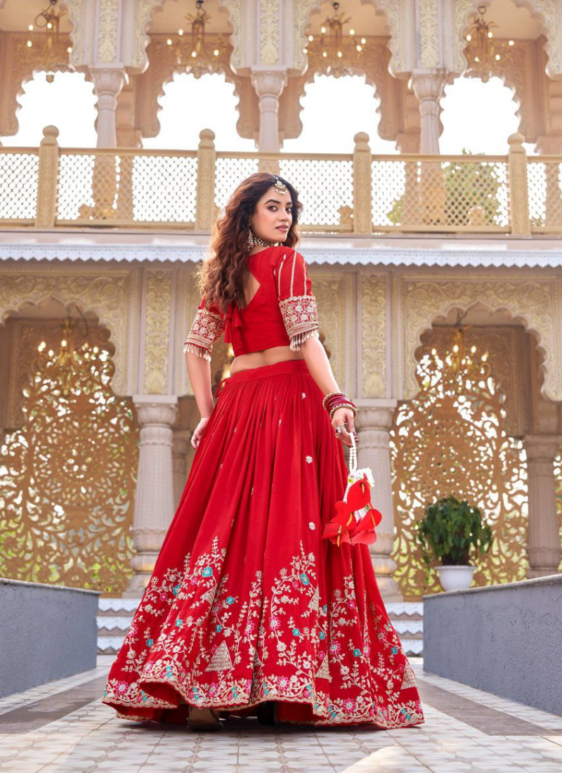 Vichitra Lehenga Choli with Heavy Sequin Embroidery