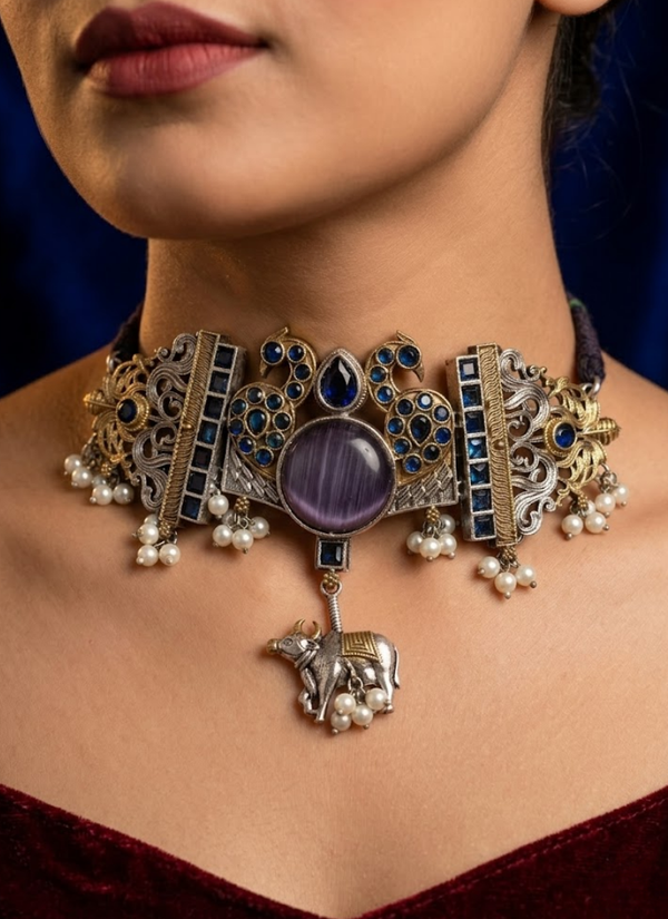 Tina Purple Stone Choker