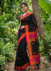 Barfi Khadi Handloom Saree with Blouse 3