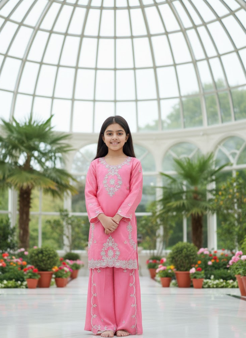 Silk Sharara Suit for Girls – Festive Ethnic Wear for Kids