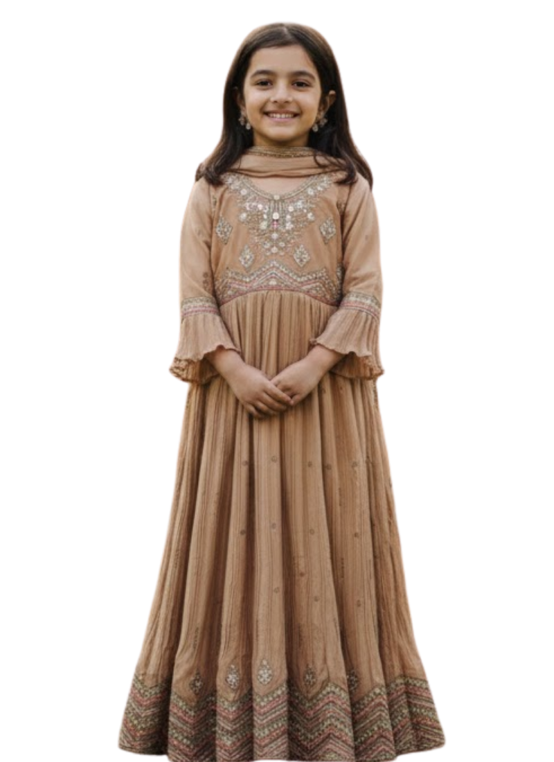 Silk Anarkali Gown for Kids – Regal Ethnic Wear for Girls