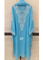 Mul Chanderi Chikankari Suit Set | Indian Wedding Guest Outfit Australia 10