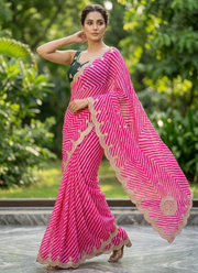 Special Shwan Lariya Saree – Cyc Georgette with Goota Foil & Coding Work 2