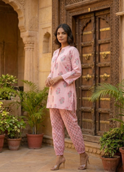 Women’s Pink Printed Salwar Kamiz Co-Ord Set 4