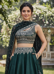 Tapeta Silk Lehenga Choli with Zari Embroidery + Faux Georgette Dupatta 5