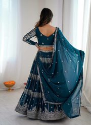 Faux Georgette Lehenga Choli with Embroidered Dupatta 5