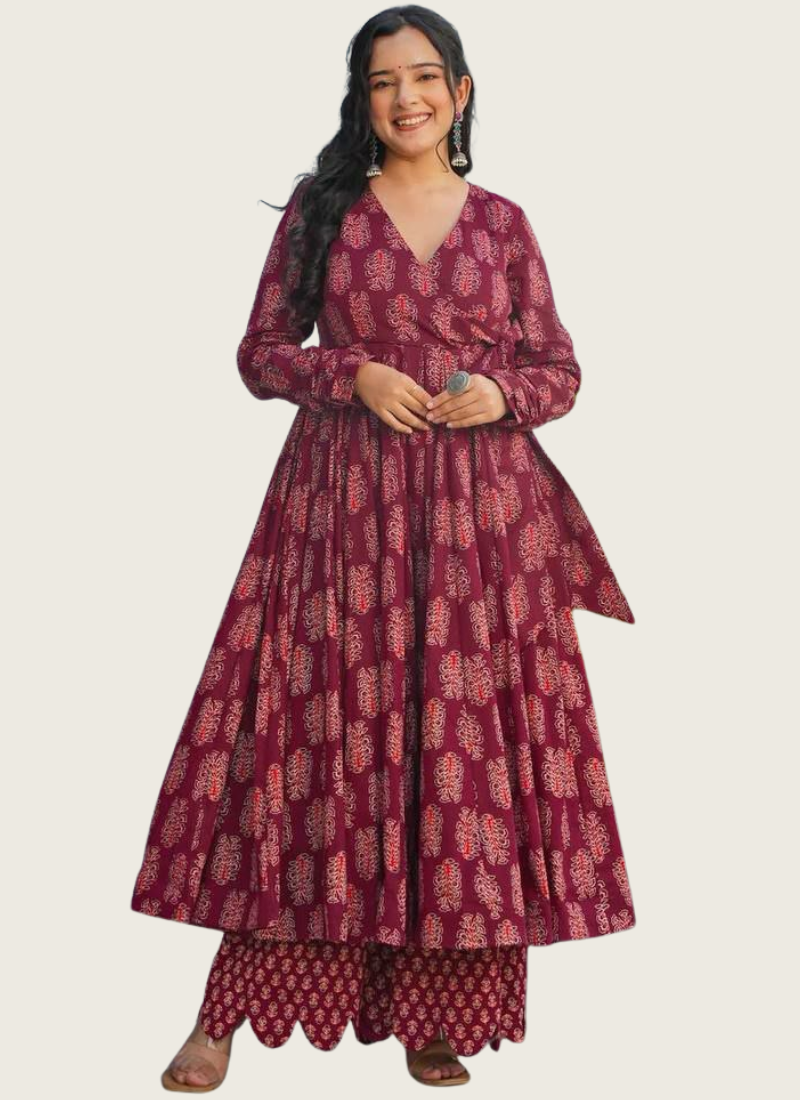 Heavy Rayon Anarkali Dress with Digital Print & Wide Flair | Gleemium fashion  | Best fashion in Australia