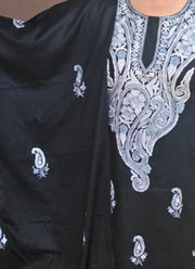 Winter Pashmina Suit – Black with Thread Embroidery 5