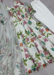 Heavy Georgette Gown Set with Mirror Work 6