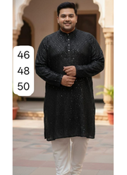 Plus Size Men's Lucknowi Kurta Pyjama Set 5