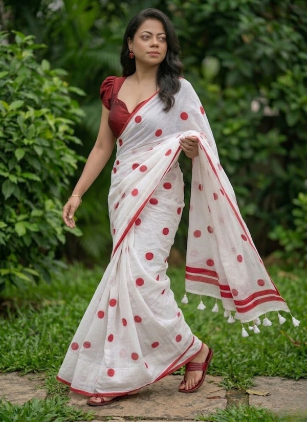Love Buti Embroidery Mul Cotton Saree