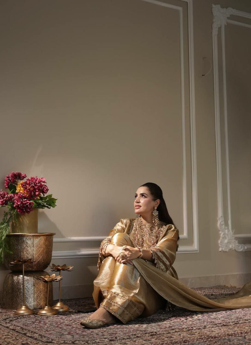 Fendy Gharara Suit with Sequins Embroidery + Dupatta