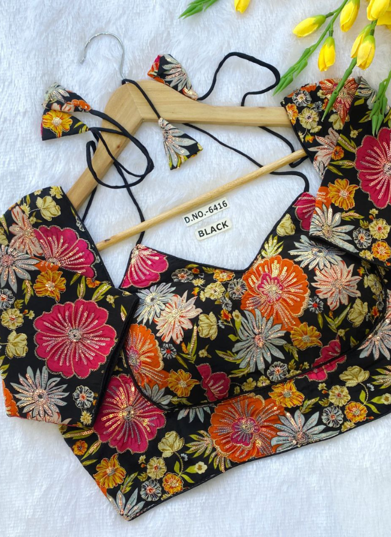 Partywear Blouse with Half Sleeves & Premium Padding
