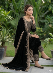 Velvet Embroidered Salwar Suit 4