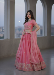 Fendi Silk Lehenga Choli with Dupatta 5