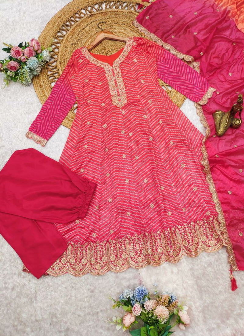 Elegant 47” Anarkali Suit with Classic Silhouette
