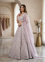Silk Georgette Lehenga Choli with Mirror Work 6