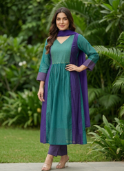 Pure Mul Chanderi Kurta Pant Set | Elegant Indian Traditional Wear Australia 11