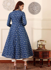 Rayon Print Anarkali Dress with Cotton Blend Dupatta 5