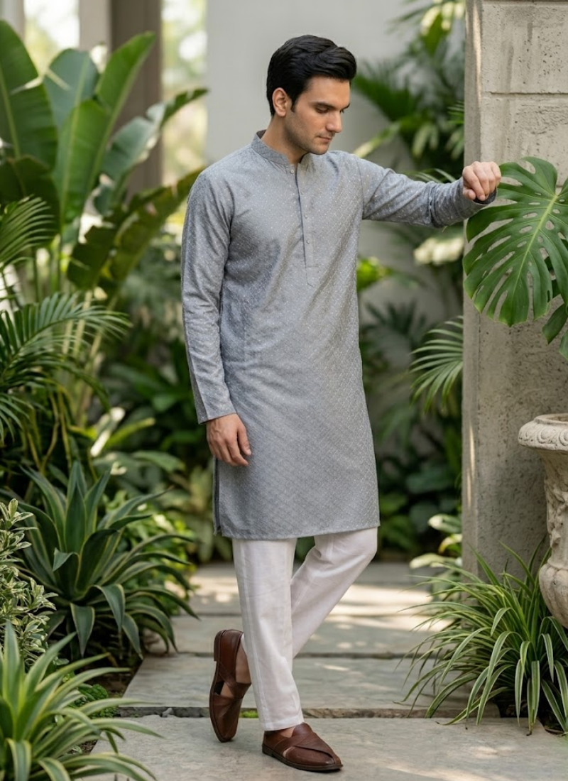 Jacquard Printed Kurta Pajama – Traditional Wear