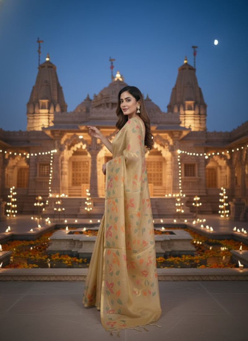 Banarasi Organza Tissue Saree - festive Banarasi saree