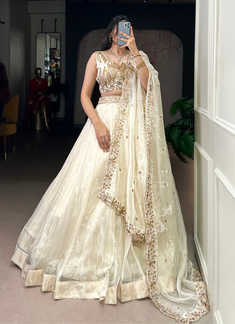 Chanda Silk Sequins Embroidered Lehenga Set