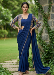 Chinnon Silk Drape Saree – Embroidery Sequence Work 5