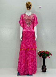 Faux Georgette Kaftan Sharara Set 4