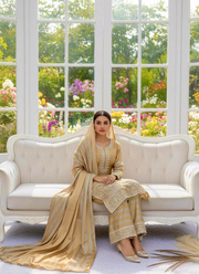 Velvet Embroidered Palazzo Suit with Twill Net Dupatta 5