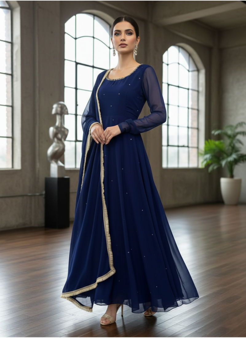 Elegant Handwork Anarkali Set with Dupatta